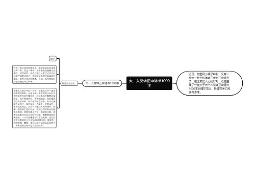 大一入党转正申请书1000字