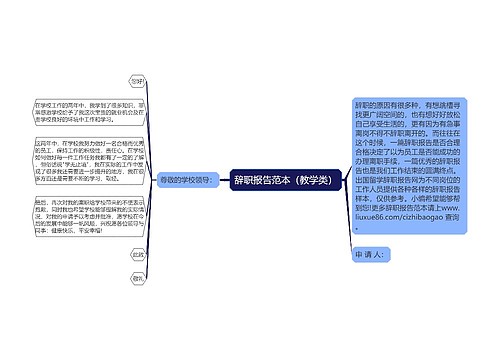 辞职报告范本（教学类）