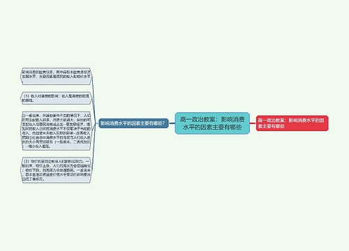 高一政治教案：影响消费水平的因素主要有哪些