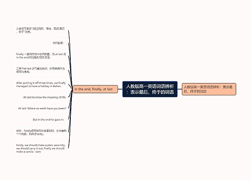 人教版高一英语词语辨析：表示最后，终于的词语