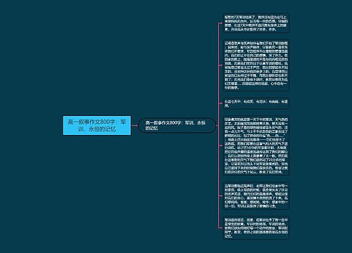 高一叙事作文800字：军训，永恒的记忆