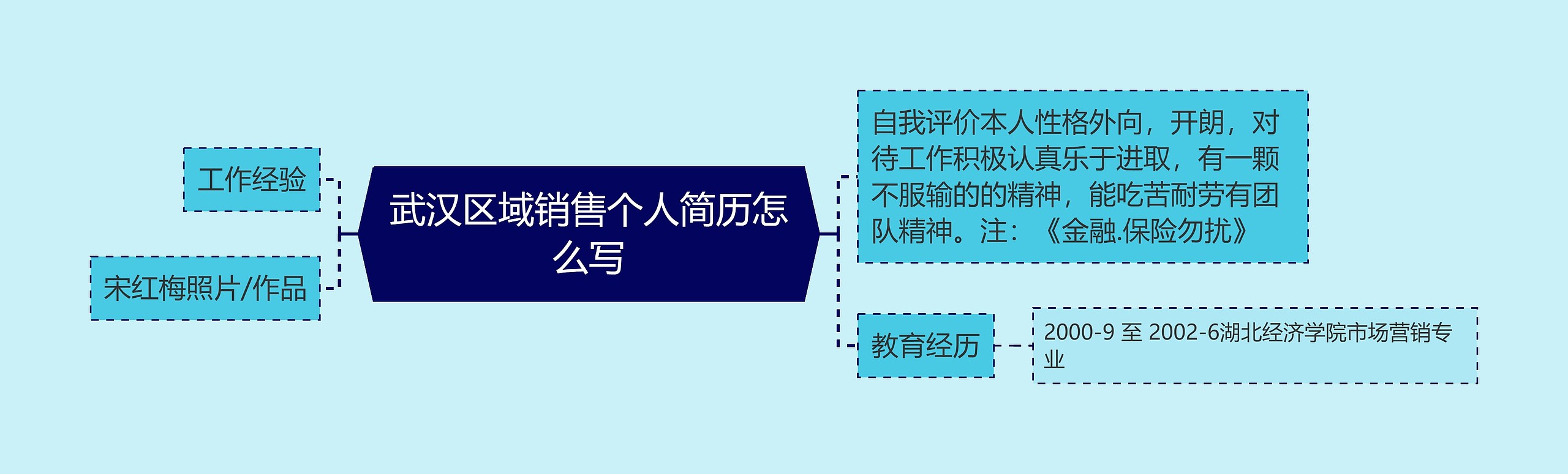 武汉区域销售个人简历怎么写思维导图