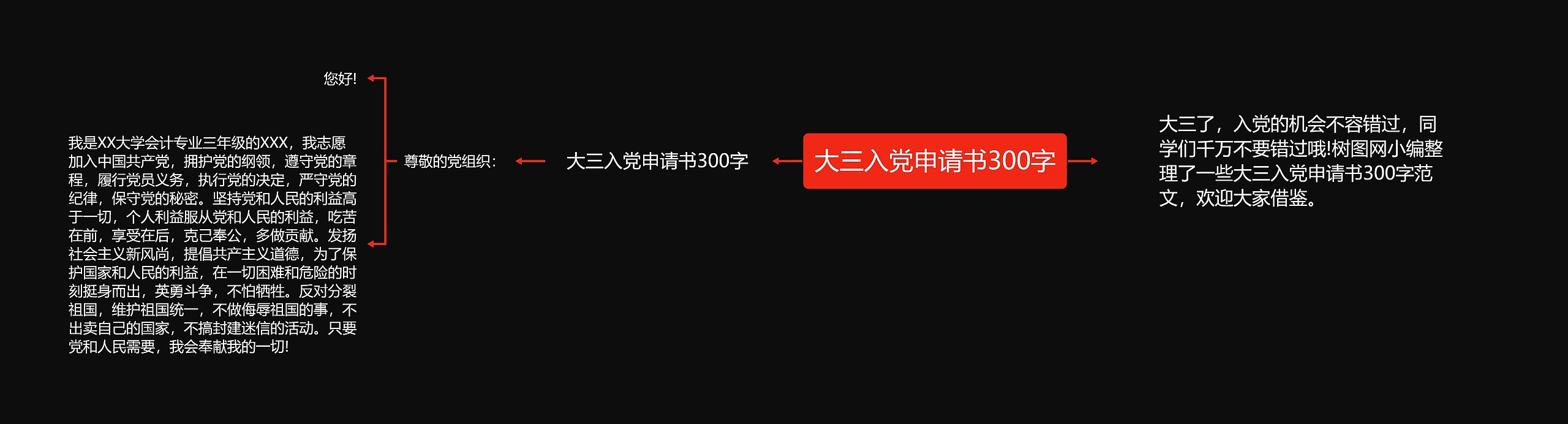 大三入党申请书300字思维导图