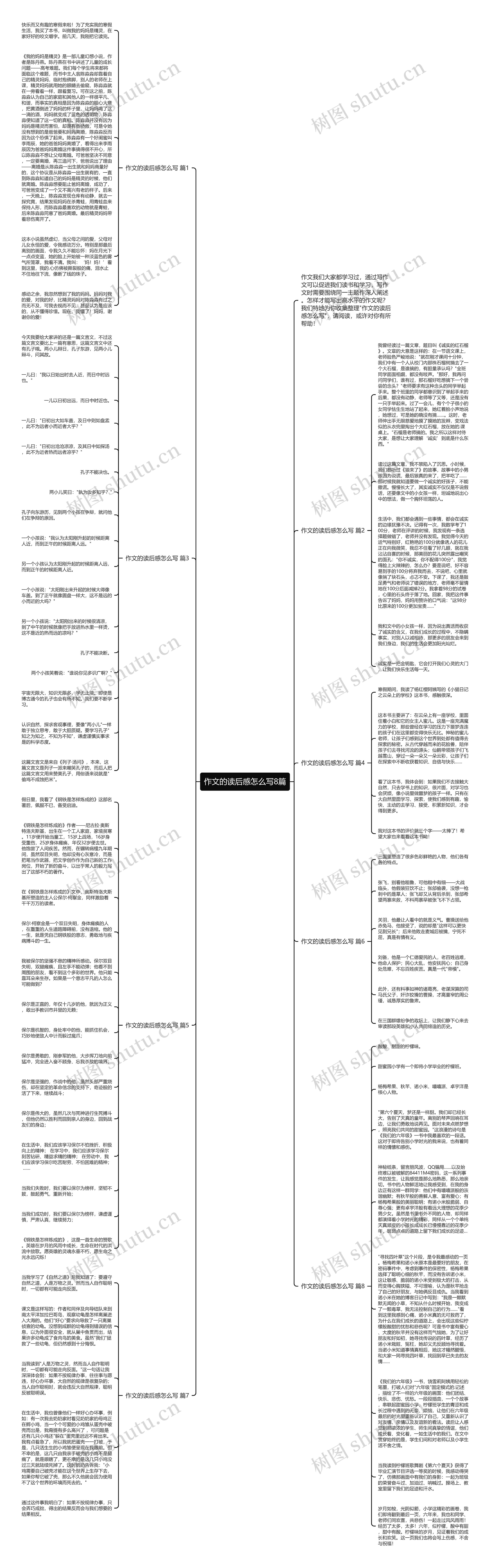 作文的读后感怎么写8篇思维导图