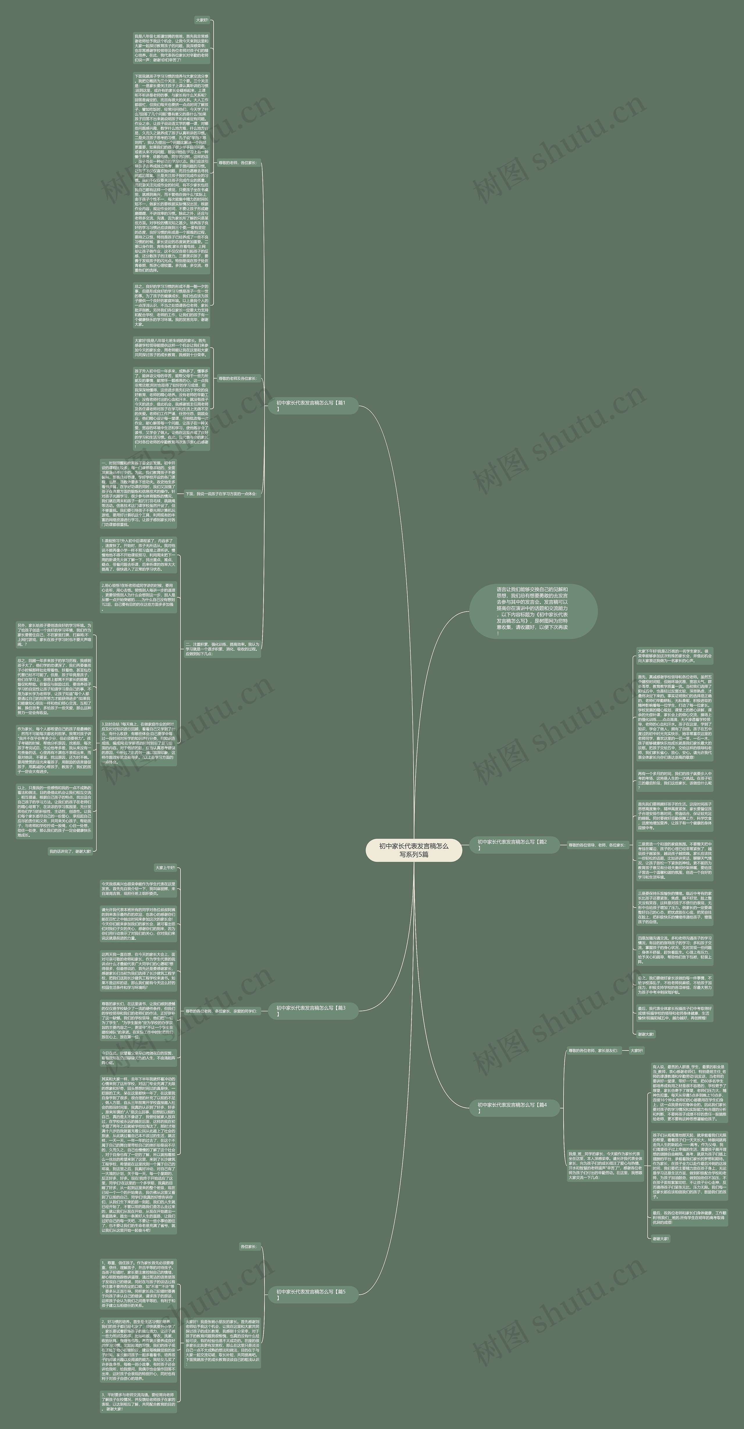 初中家长代表发言稿怎么写系列5篇思维导图