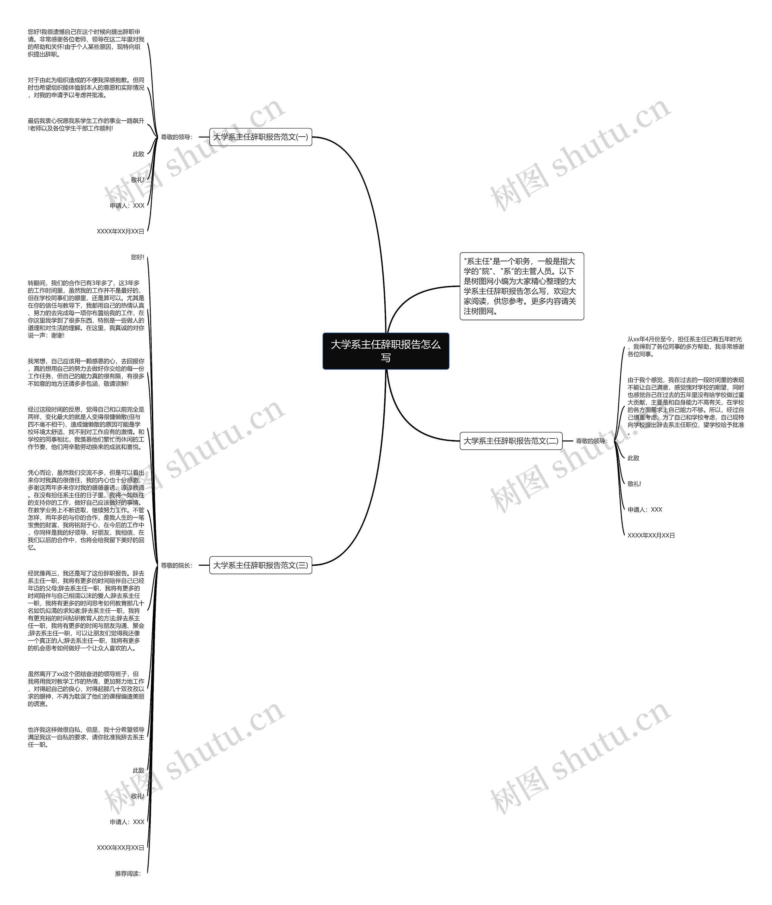 大学系主任辞职报告怎么写思维导图