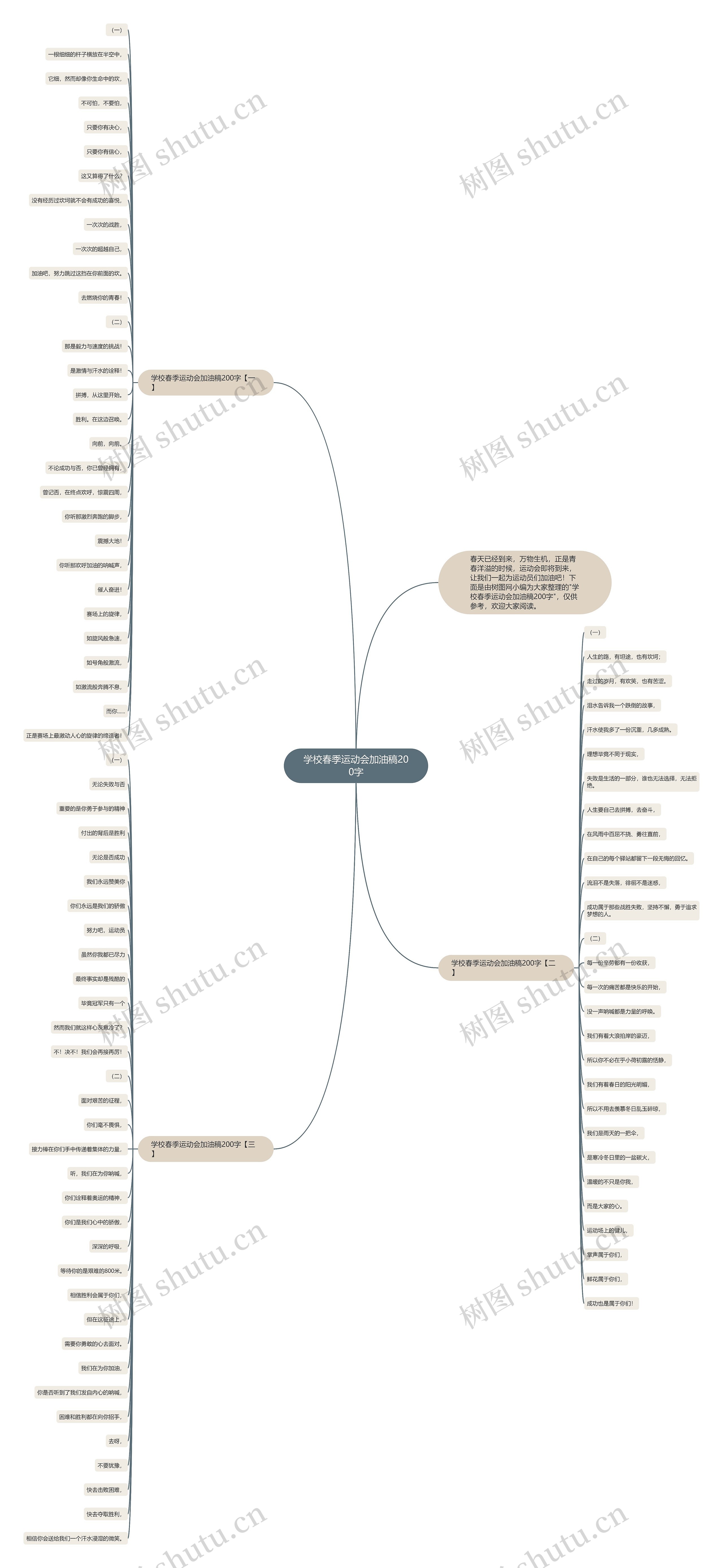 学校春季运动会加油稿200字思维导图