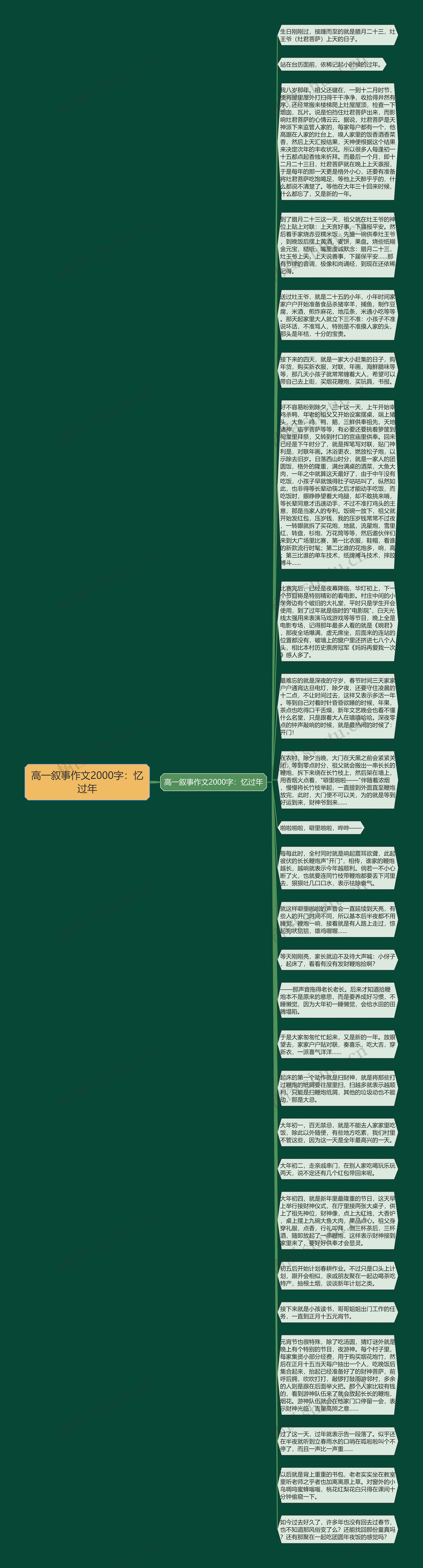 高一叙事作文2000字：忆过年思维导图