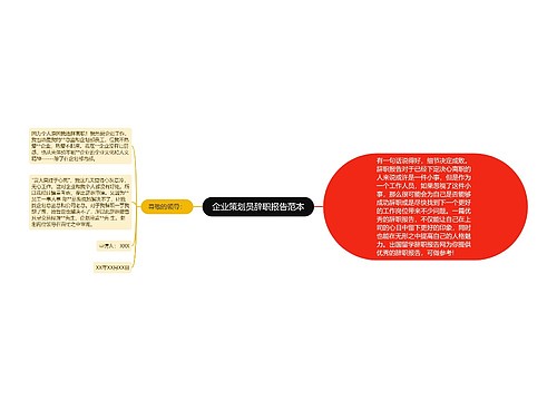 企业策划员辞职报告范本