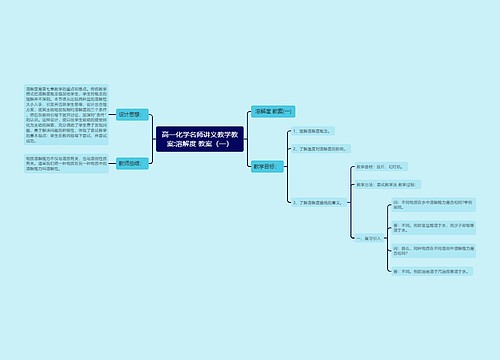 高一化学名师讲义教学教案:溶解度 教案（一）