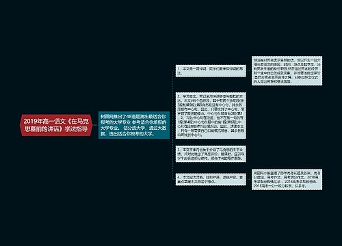 2019年高一语文《在马克思墓前的讲话》学法指导