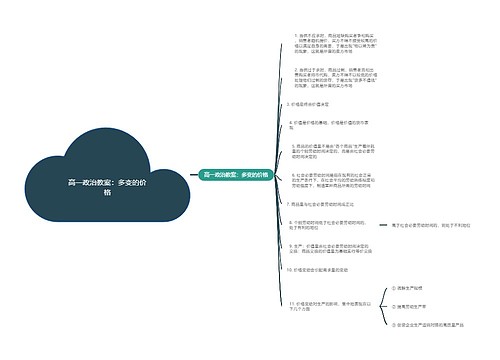 高一政治教案：多变的价格