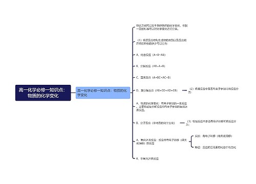 高一化学必修一知识点：物质的化学变化