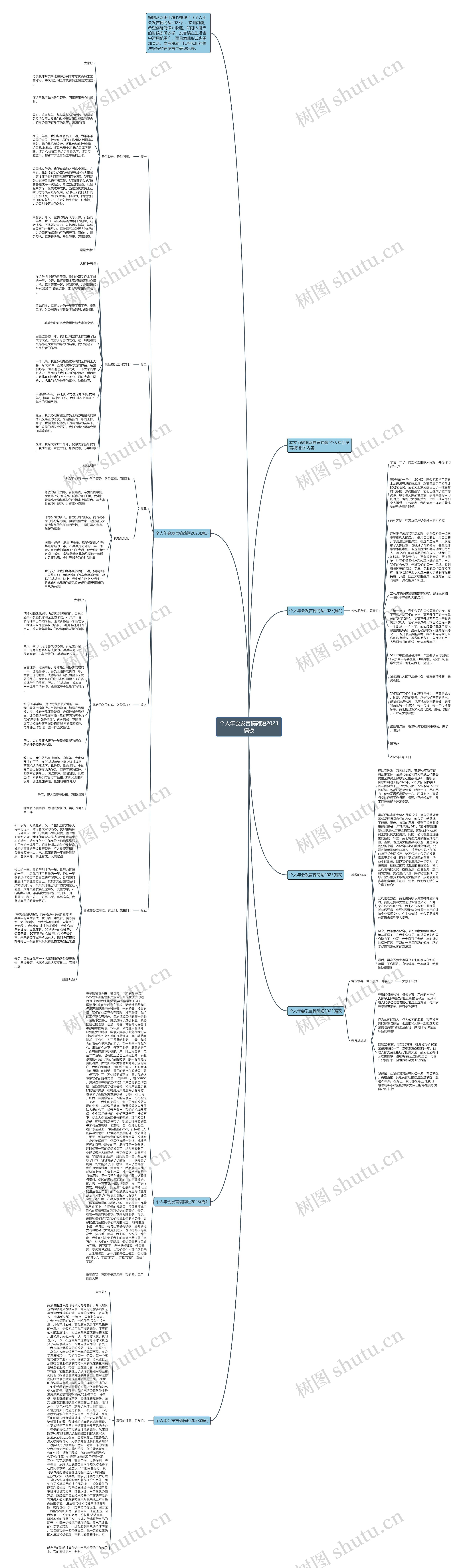 个人年会发言稿简短2023思维导图