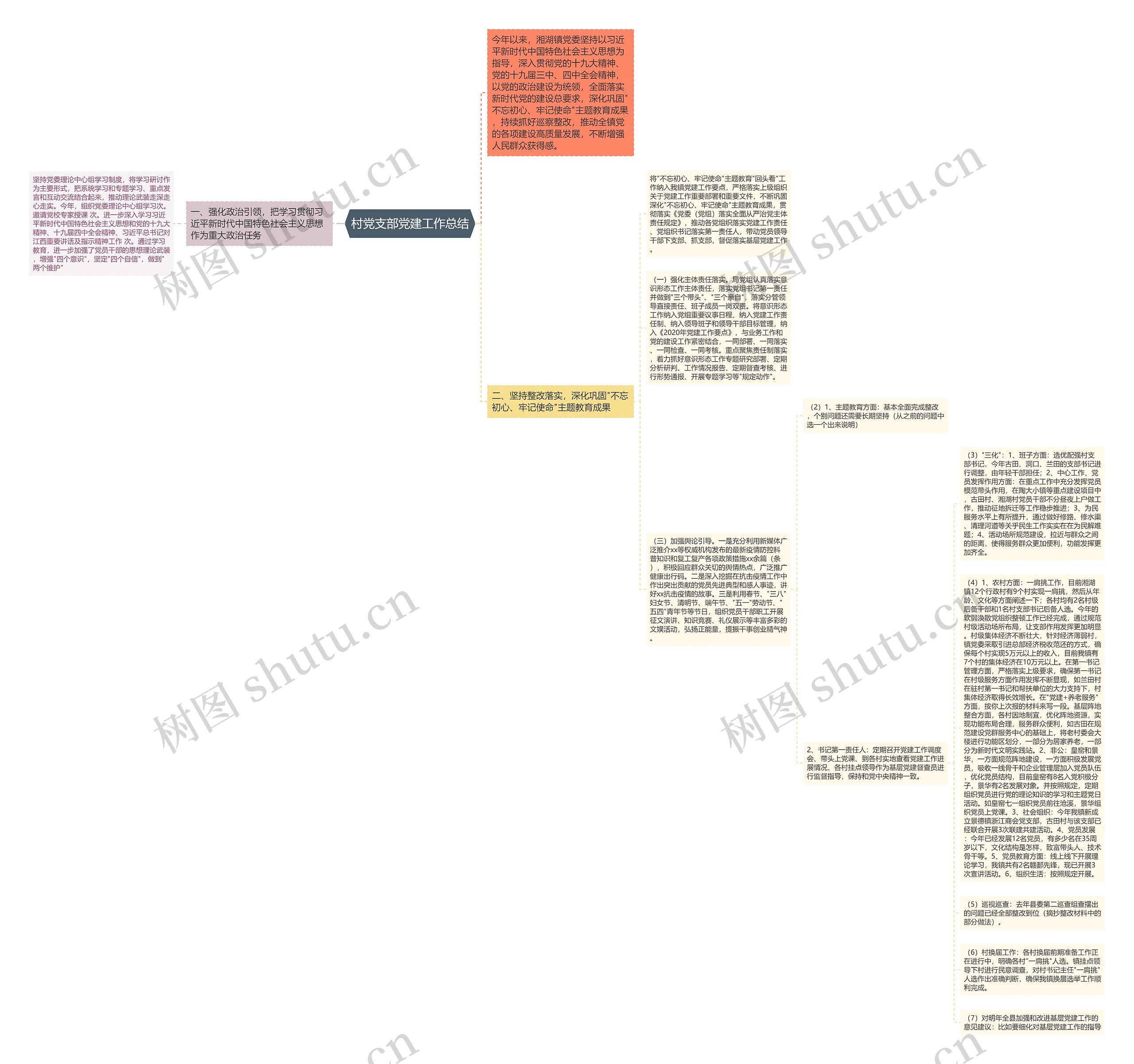 村党支部党建工作总结思维导图