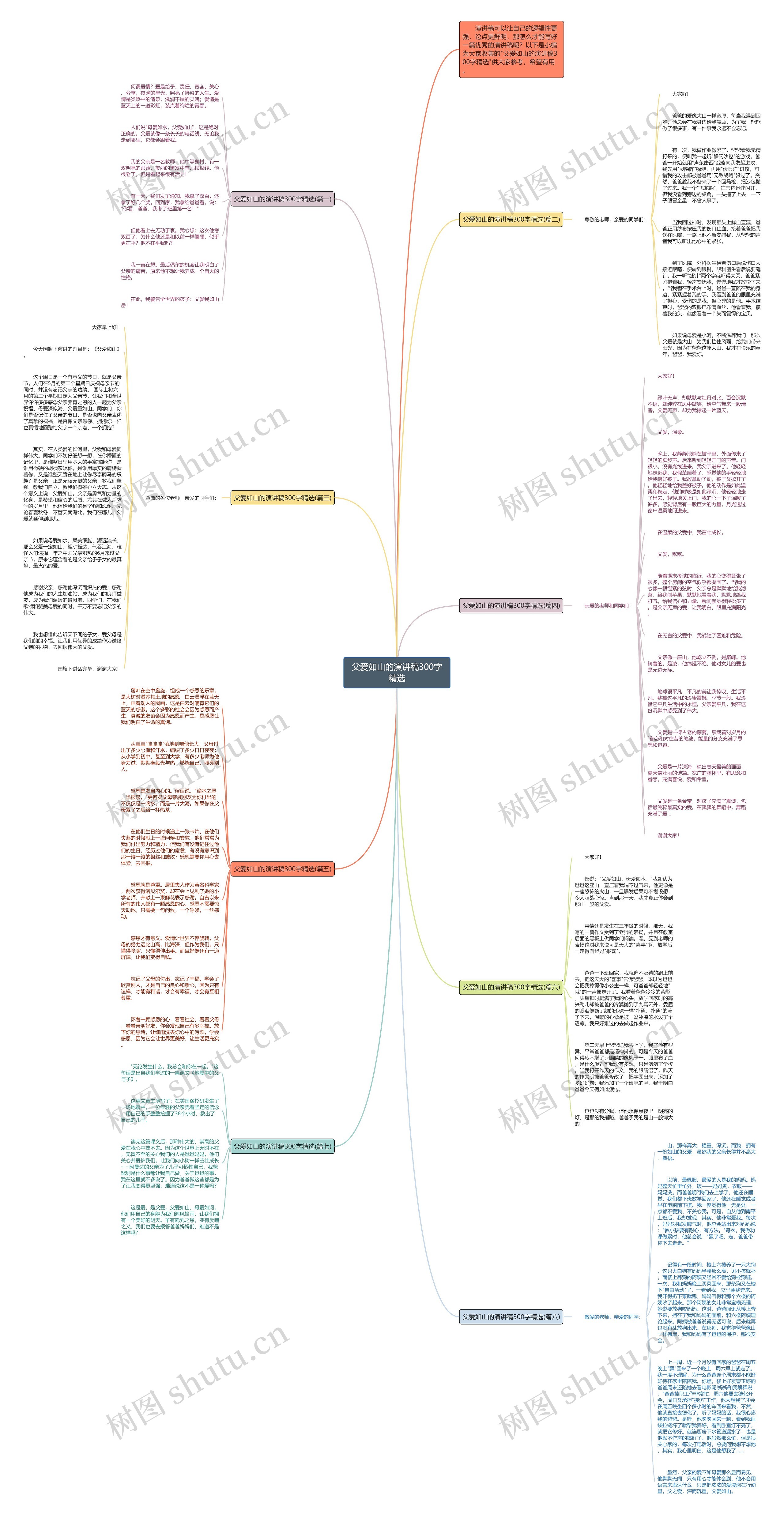 父爱如山的演讲稿300字精选思维导图