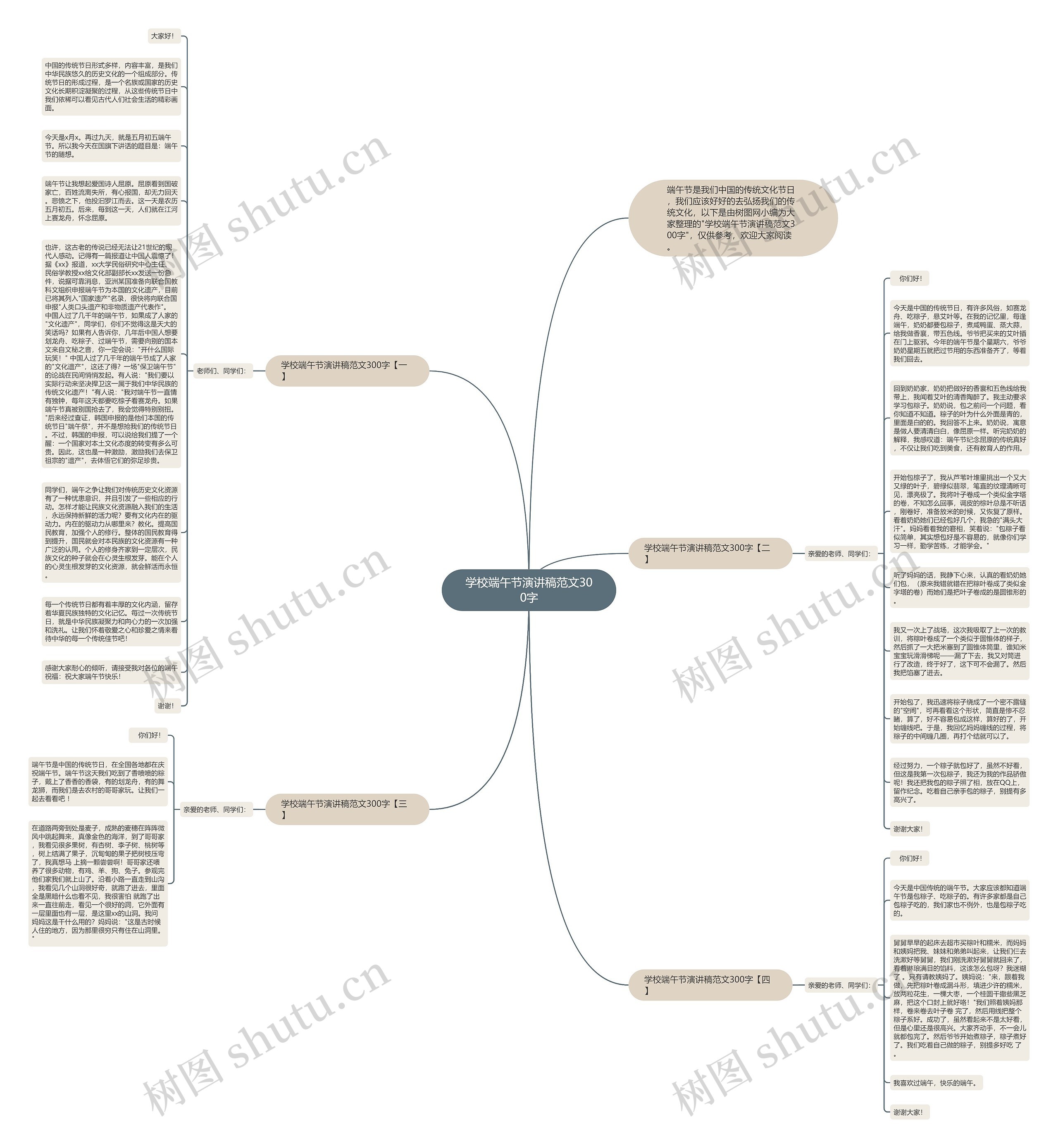 学校端午节演讲稿范文300字思维导图