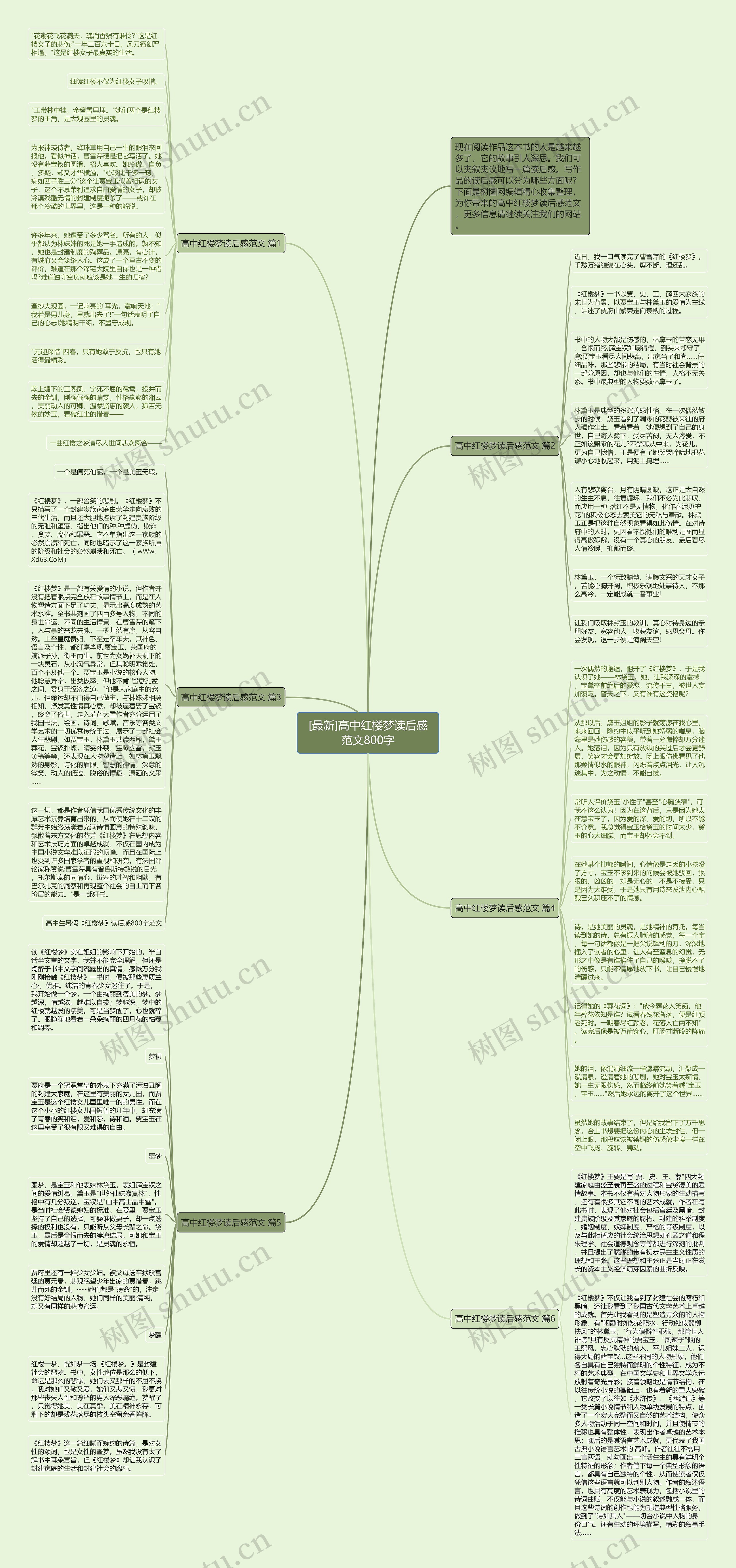 [最新]高中红楼梦读后感范文800字思维导图