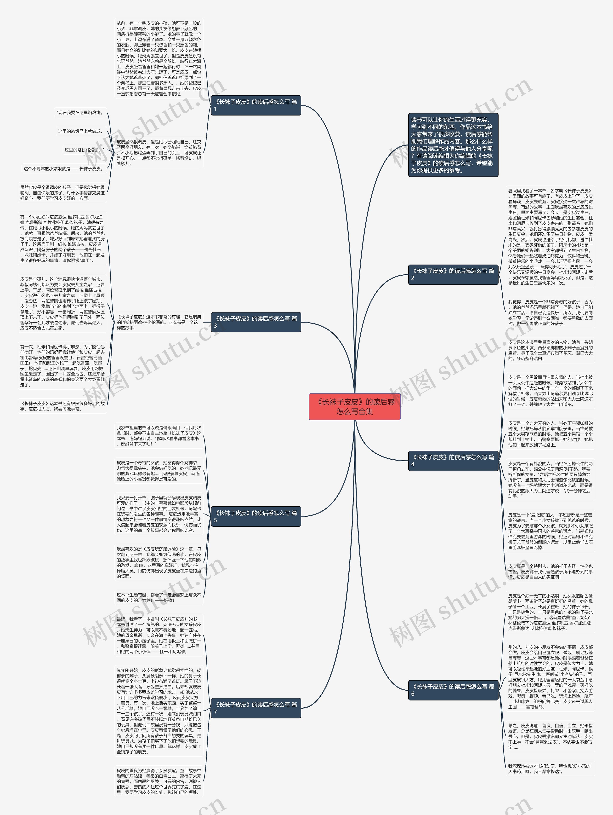 《长袜子皮皮》的读后感怎么写合集思维导图