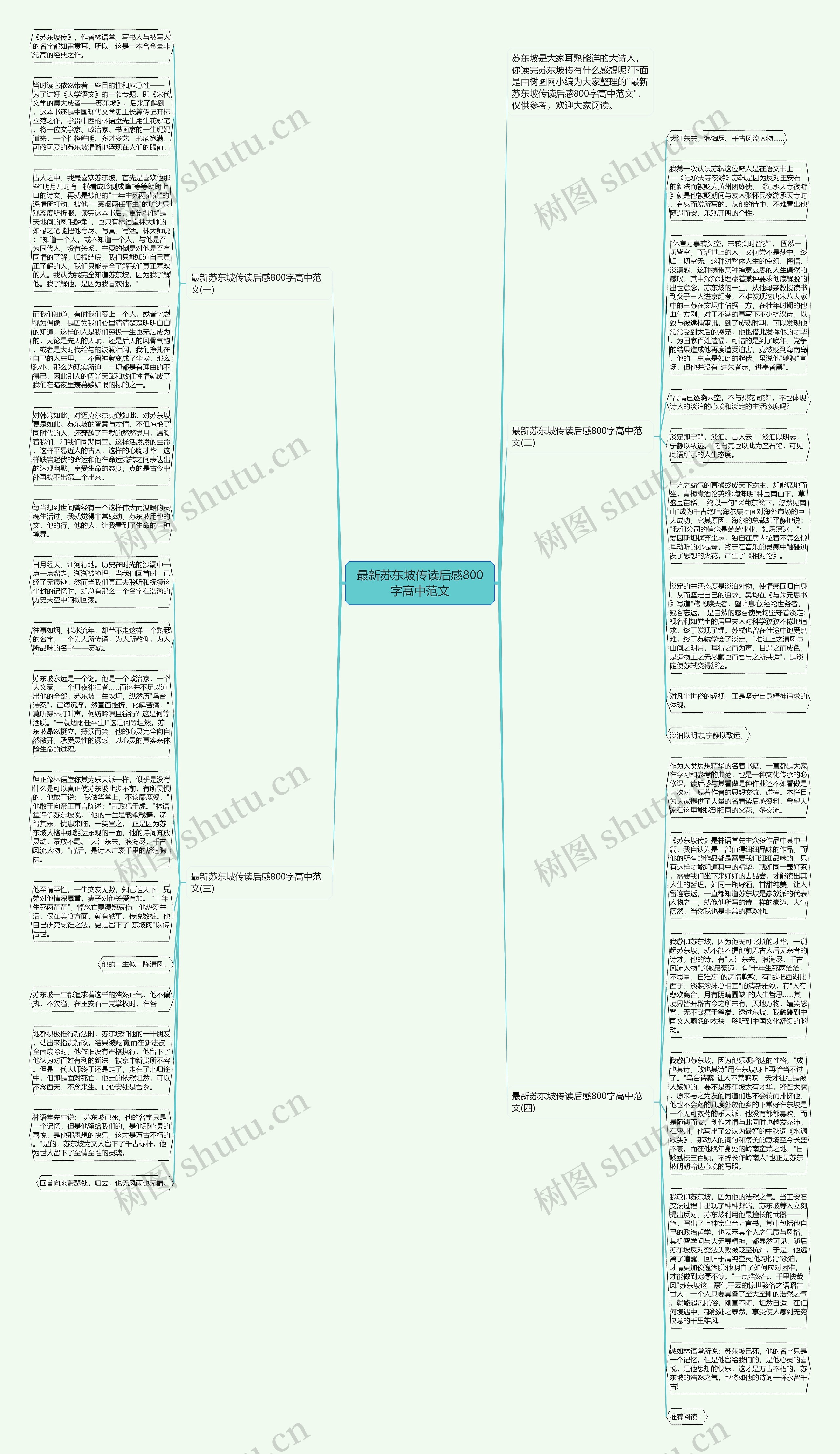 最新苏东坡传读后感800字高中范文思维导图