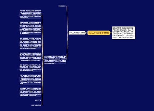 个人工作犯错检讨书模板