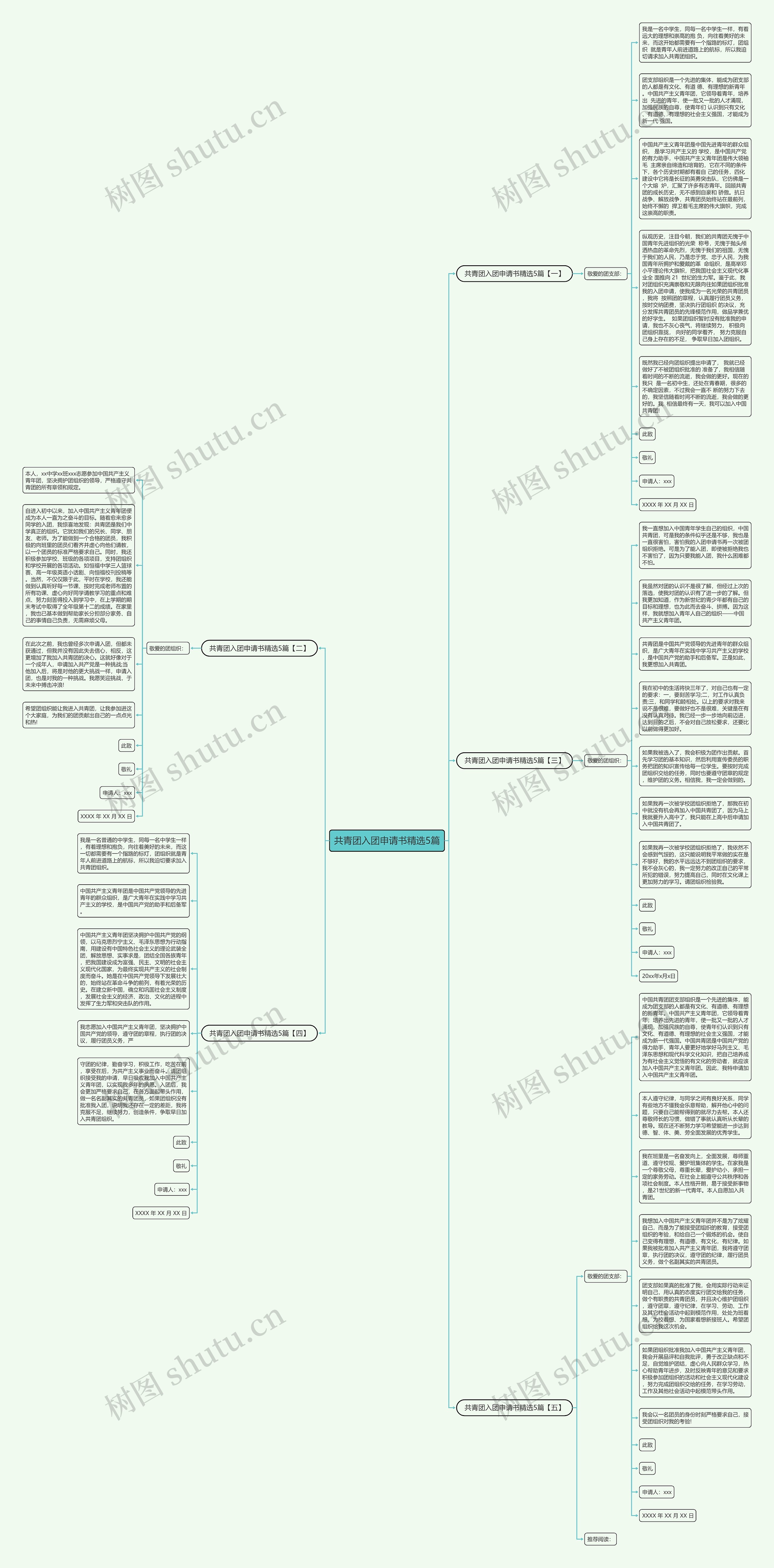 共青团入团申请书精选5篇思维导图