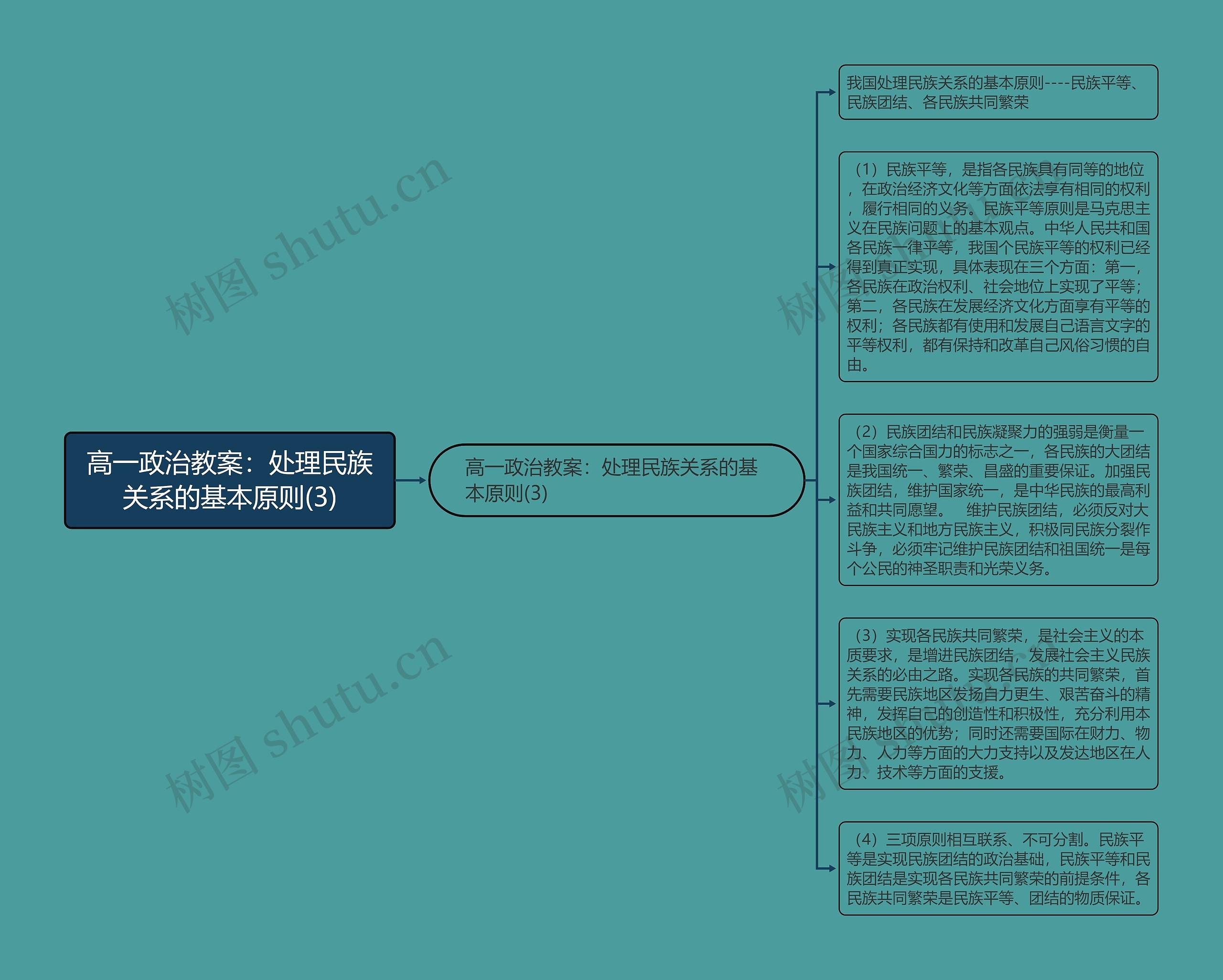 高一政治教案：处理民族关系的基本原则(3)思维导图