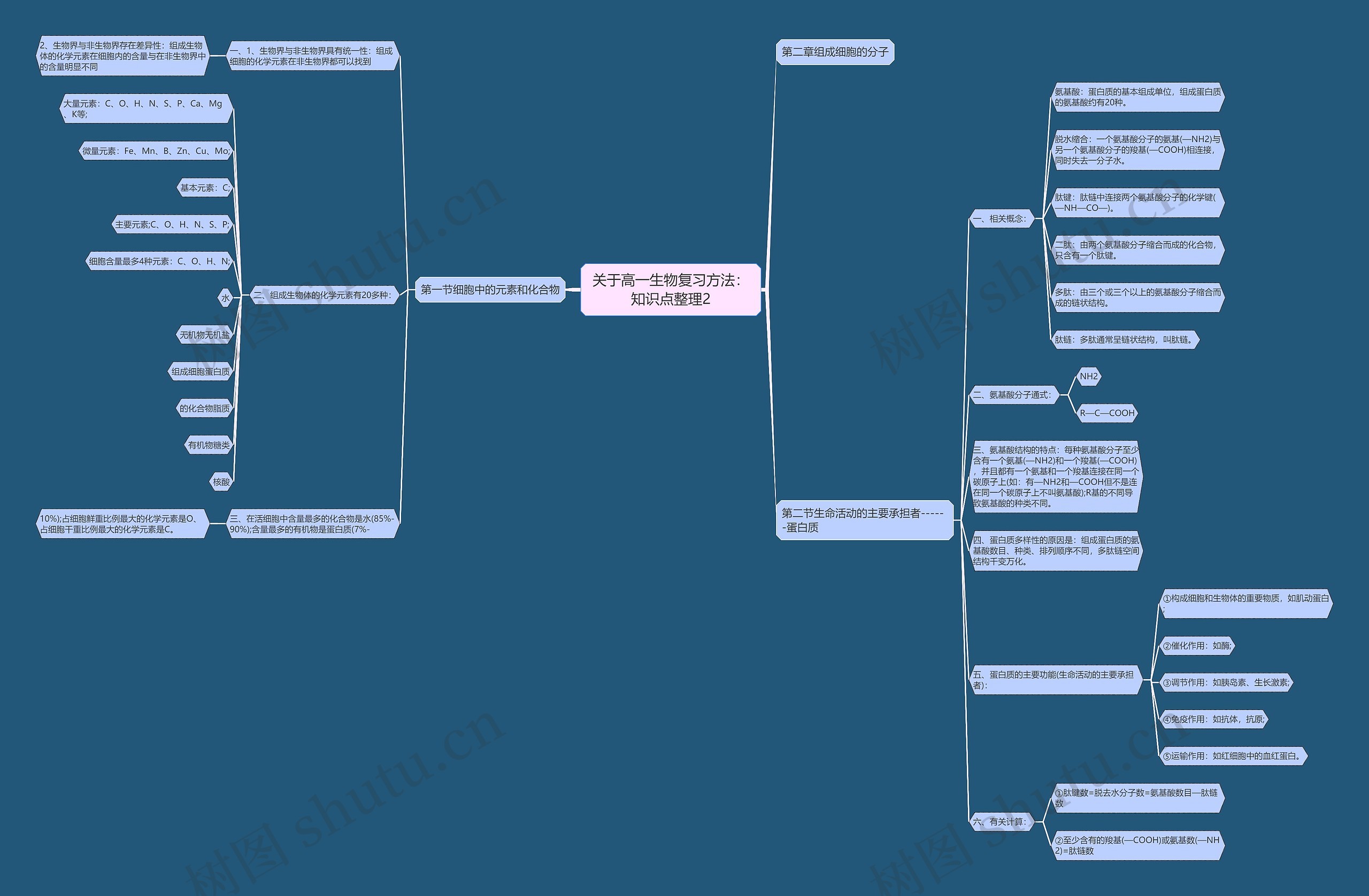 关于高一生物复习方法：知识点整理2思维导图