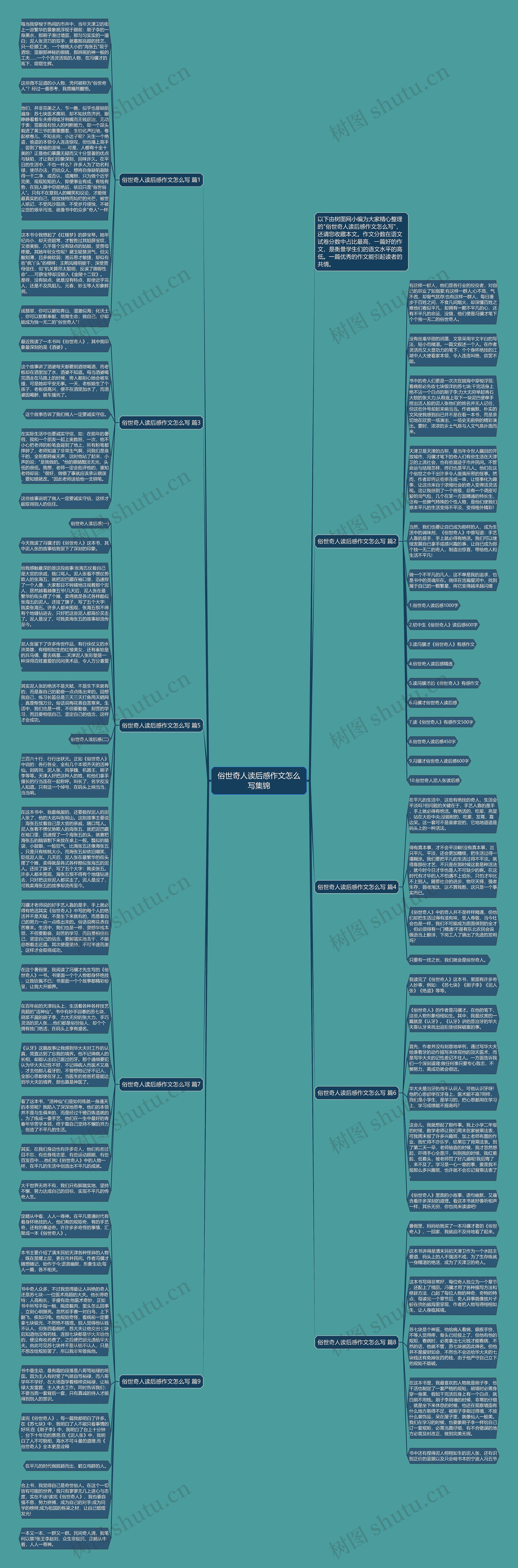 俗世奇人读后感作文怎么写集锦思维导图