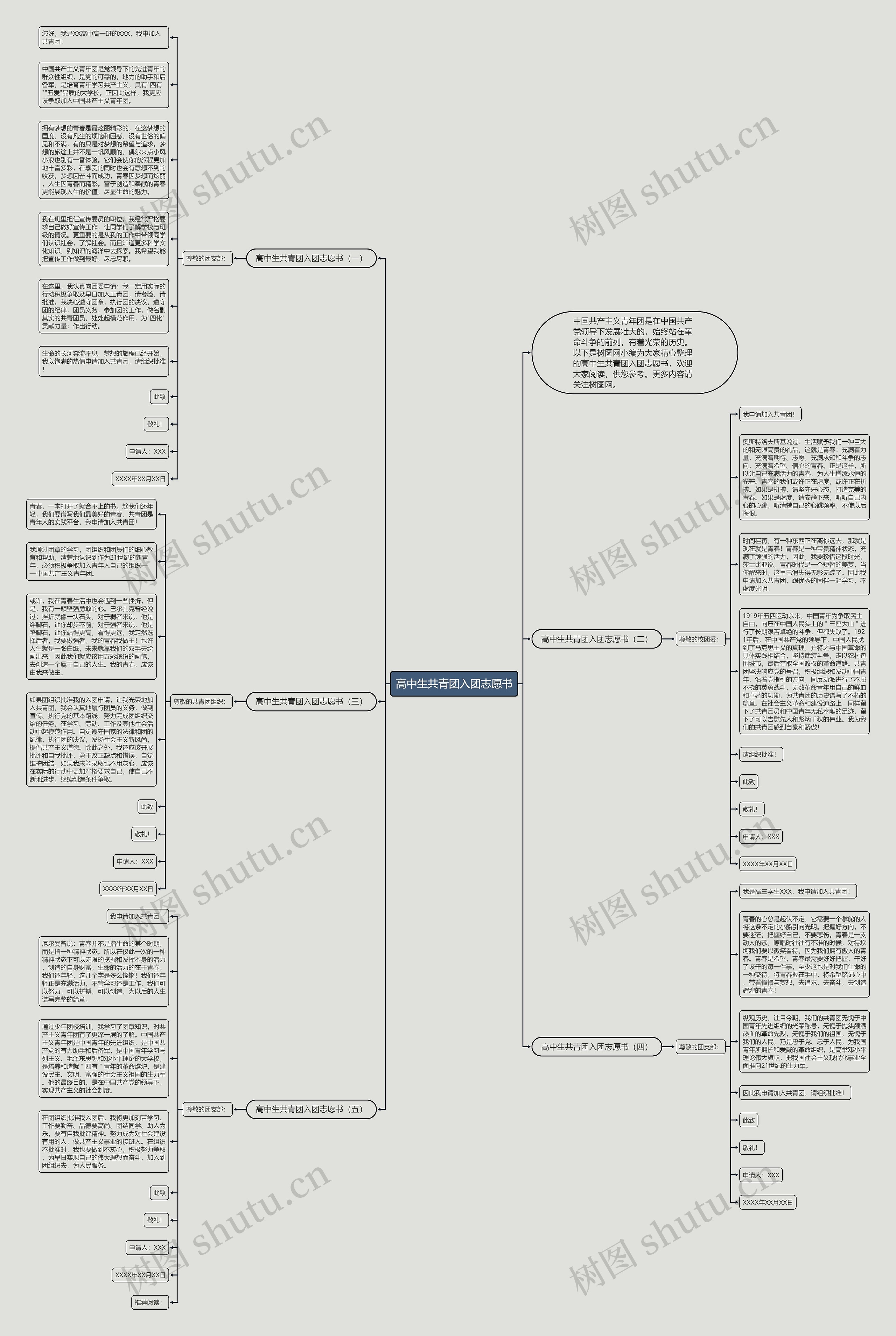 高中生共青团入团志愿书思维导图