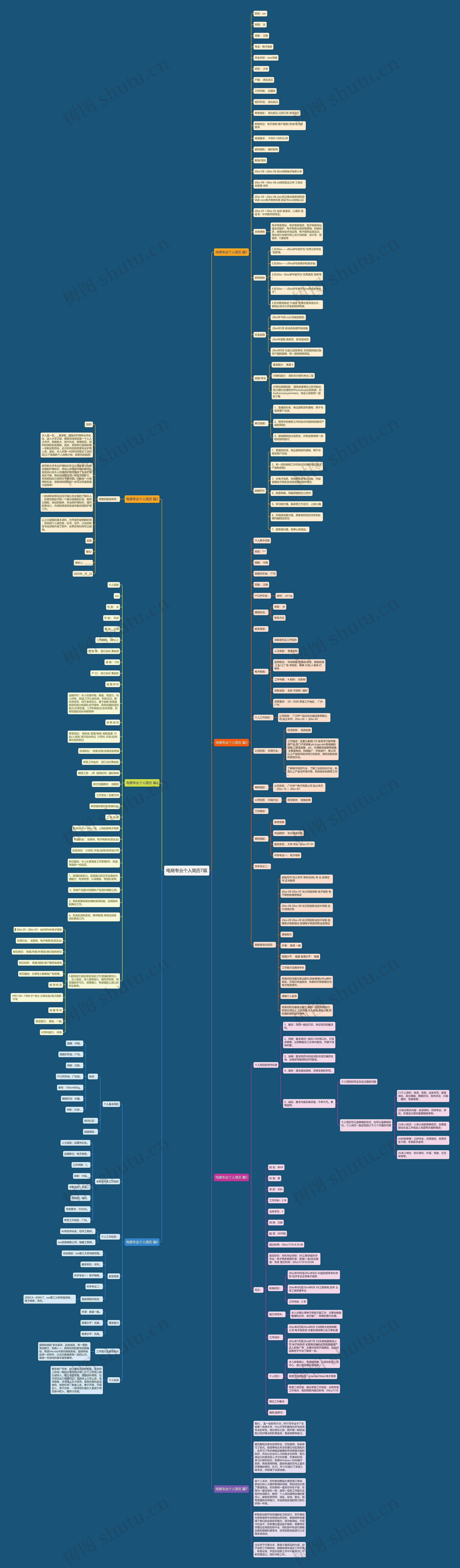 电商专业个人简历7篇思维导图