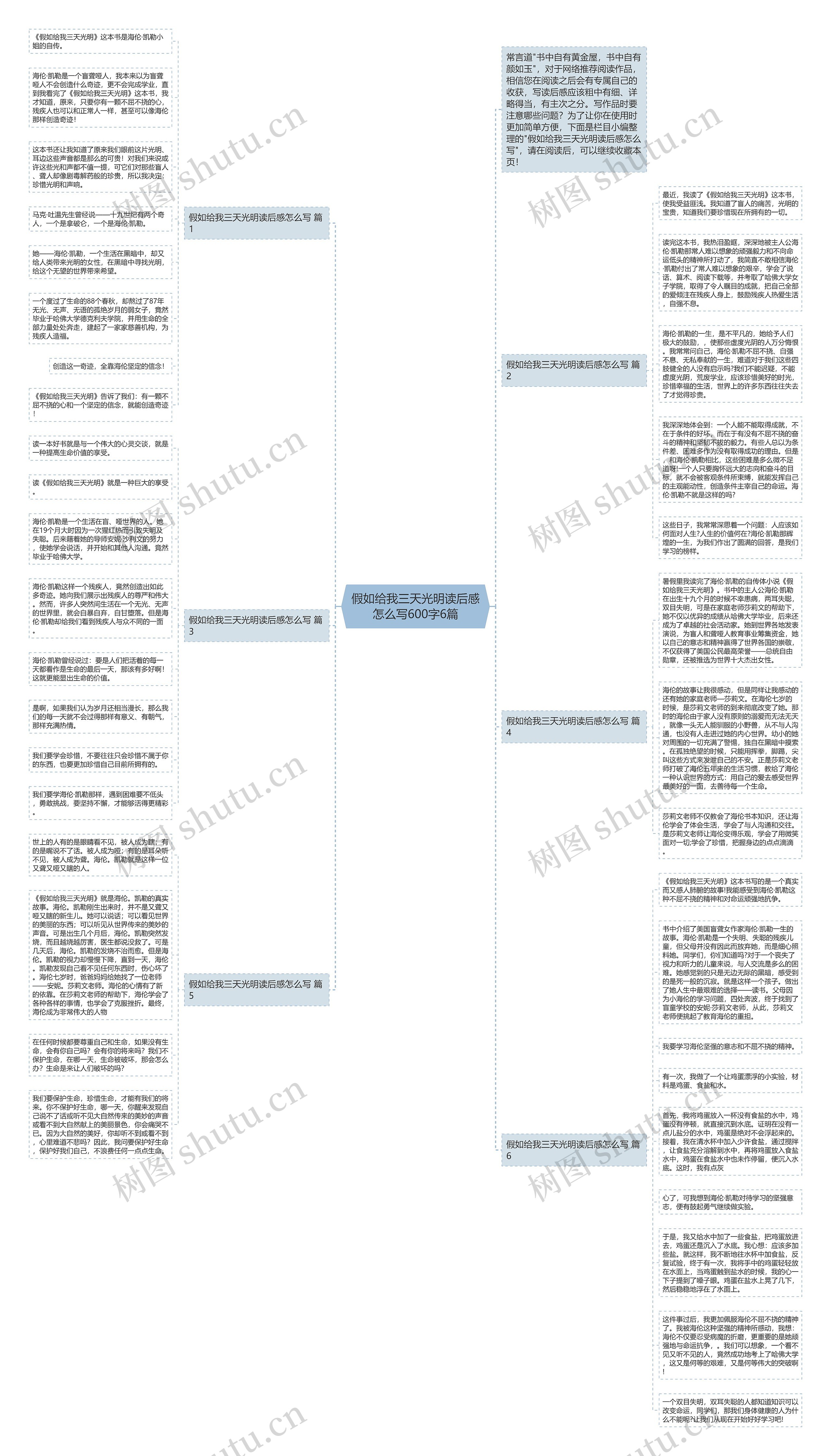 假如给我三天光明读后感怎么写600字6篇思维导图