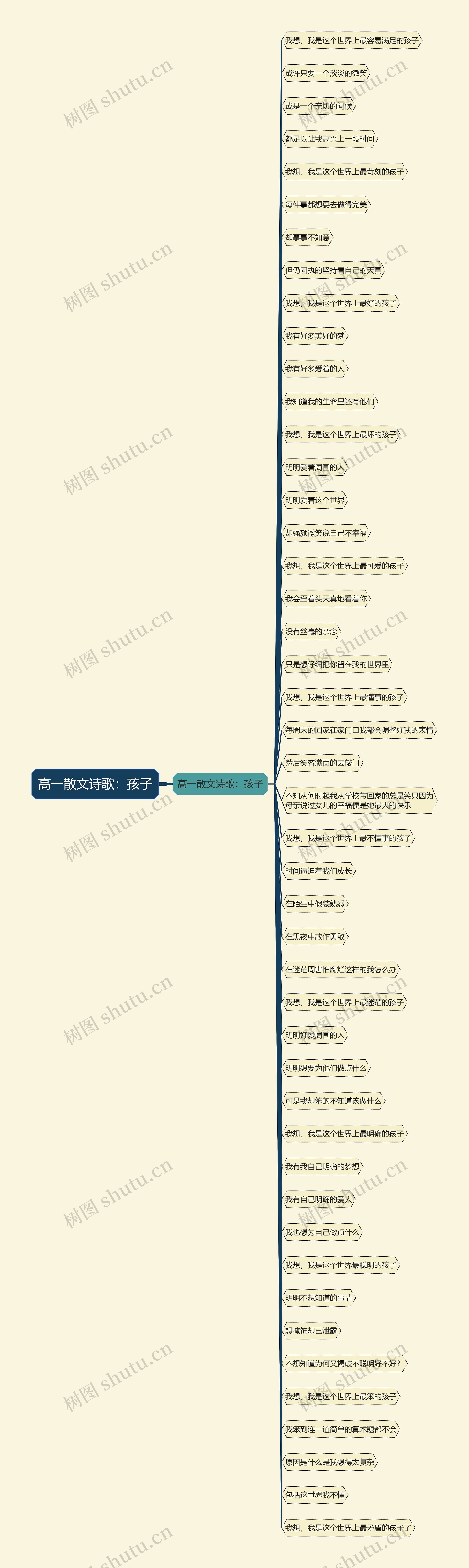 高一散文诗歌：孩子思维导图