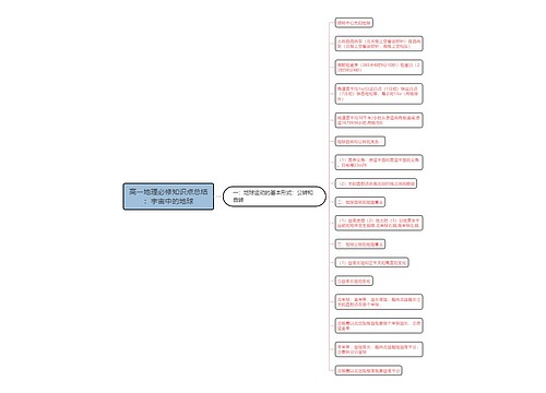 高一地理必修知识点总结：宇宙中的地球