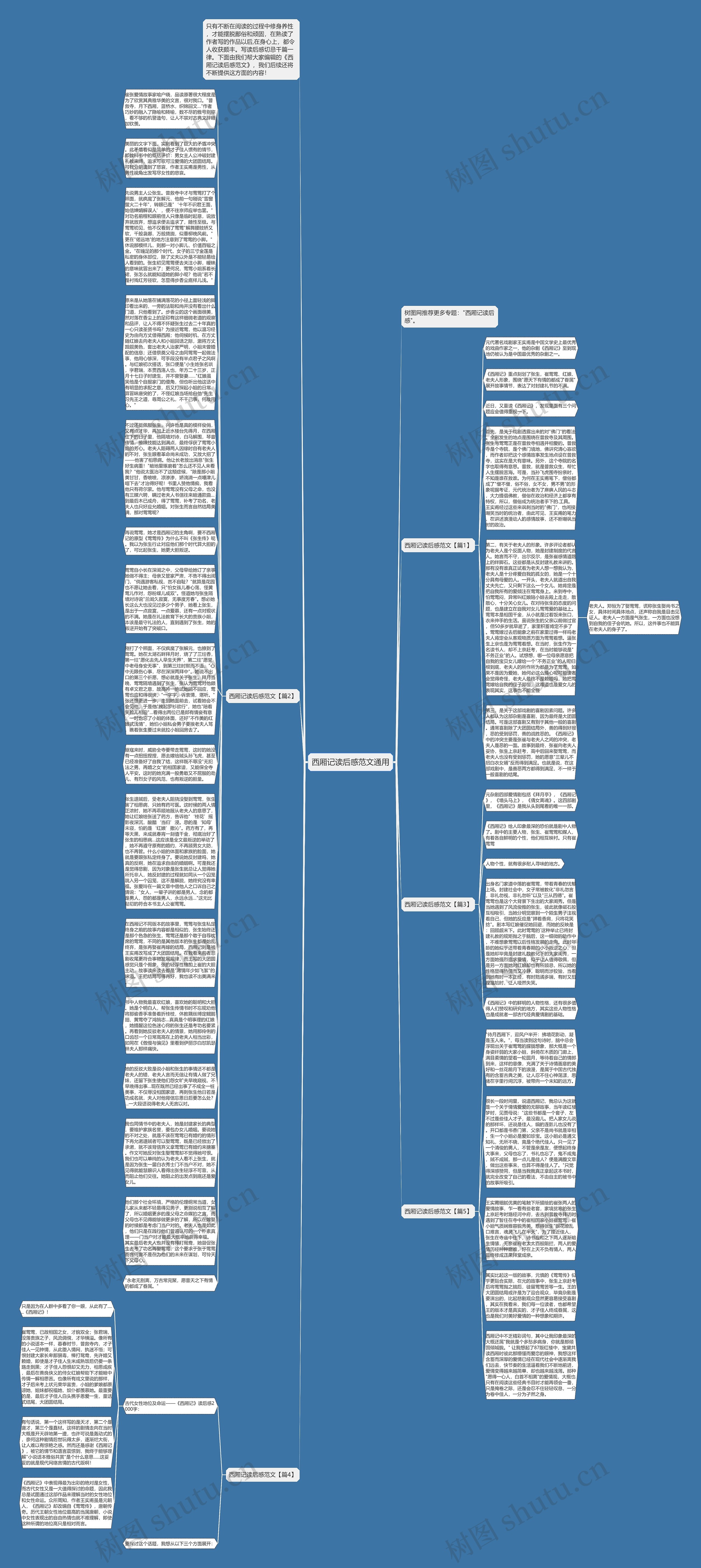 西厢记读后感范文通用思维导图