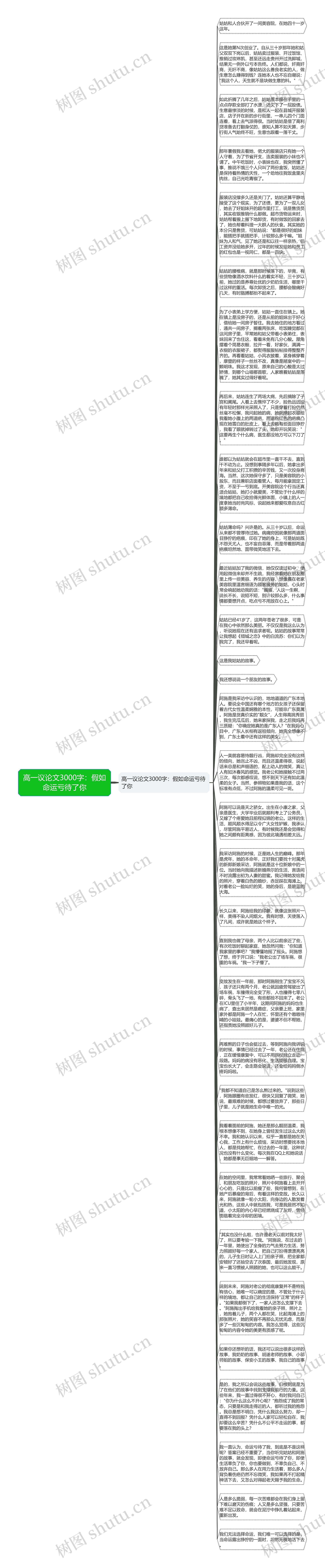 高一议论文3000字：假如命运亏待了你思维导图