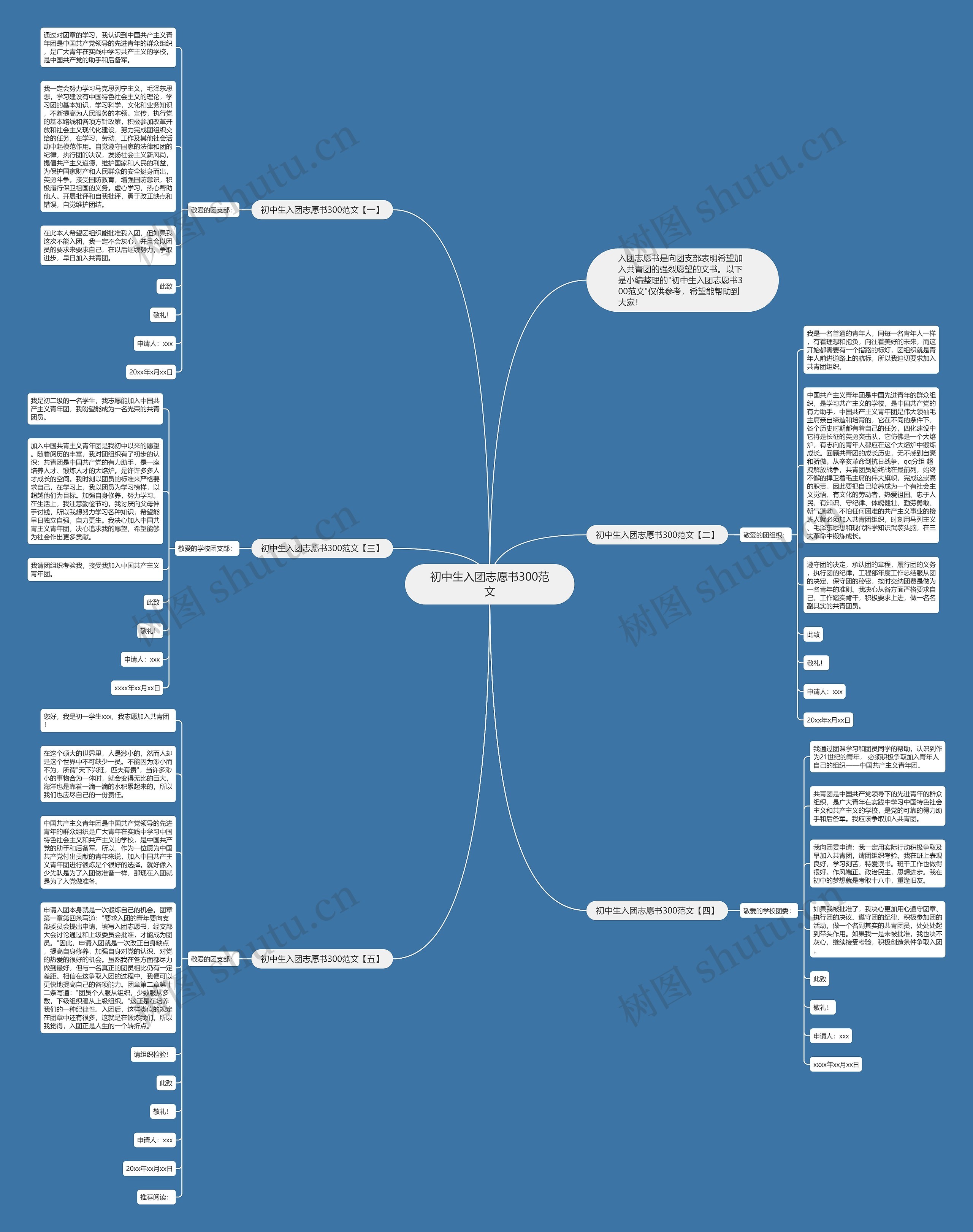 初中生入团志愿书300范文思维导图