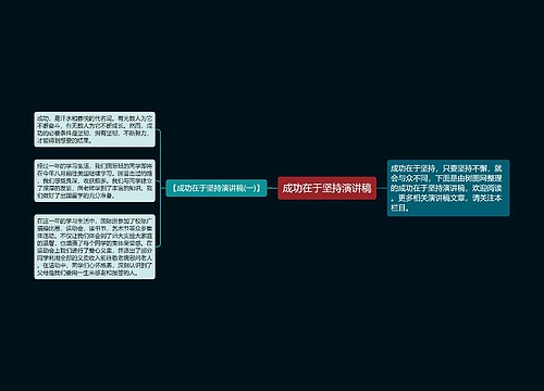 成功在于坚持演讲稿