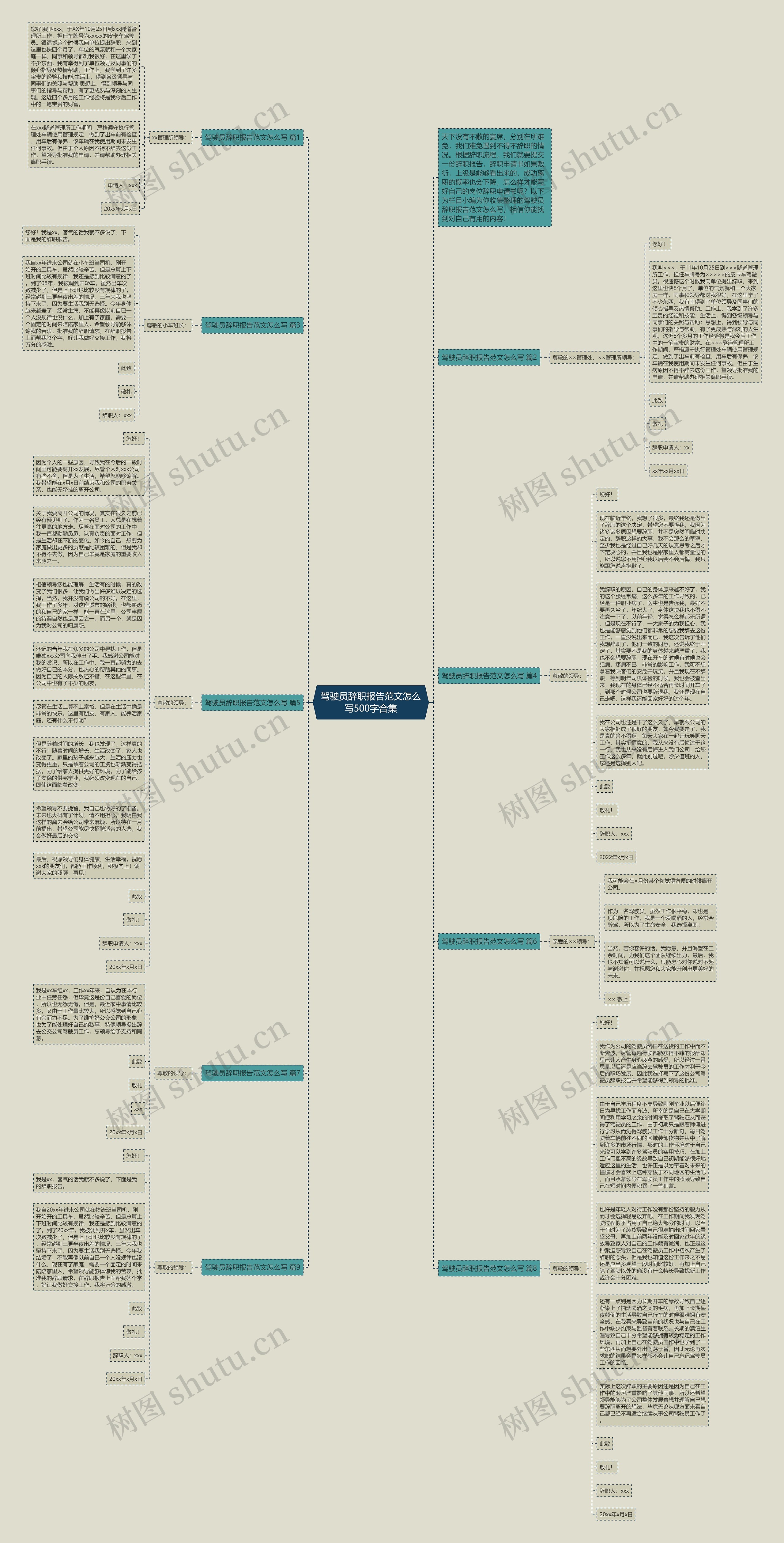 驾驶员辞职报告范文怎么写500字合集思维导图