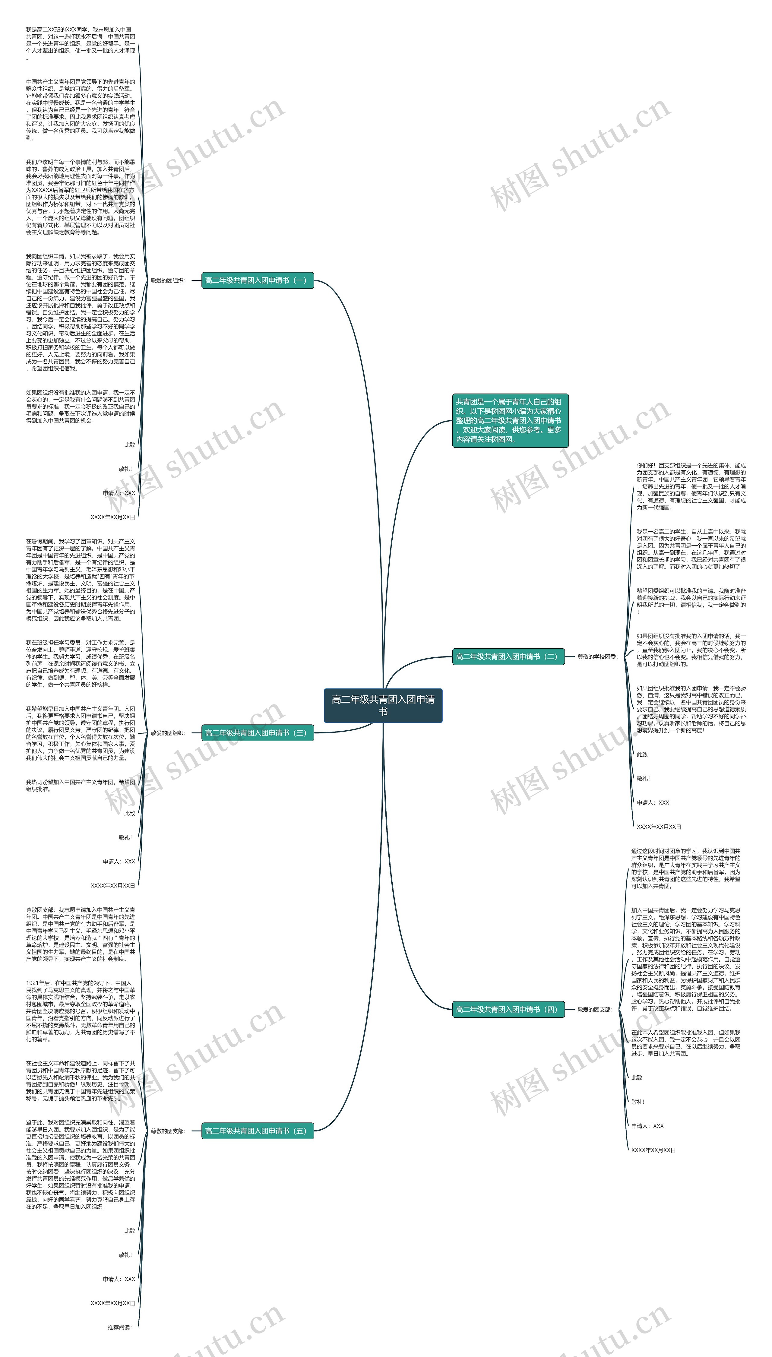 高二年级共青团入团申请书思维导图