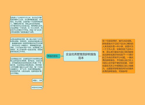 企业优秀管理员辞职报告范本