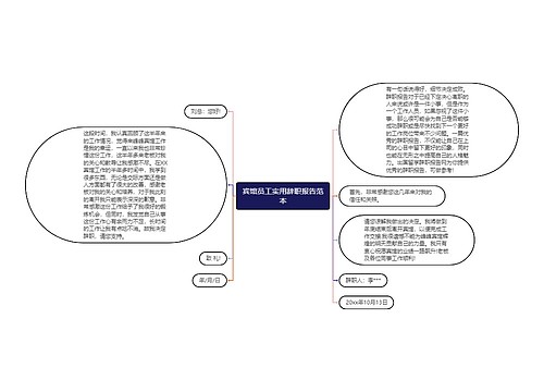 宾馆员工实用辞职报告范本