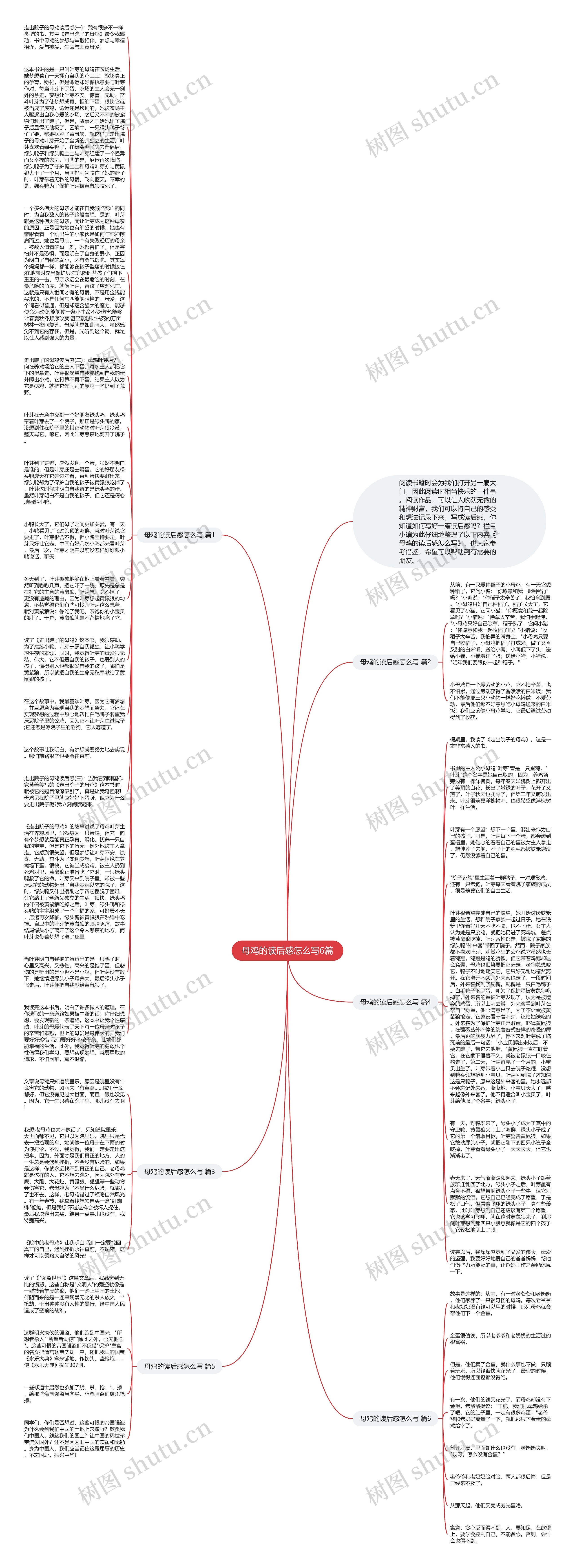 母鸡的读后感怎么写6篇思维导图