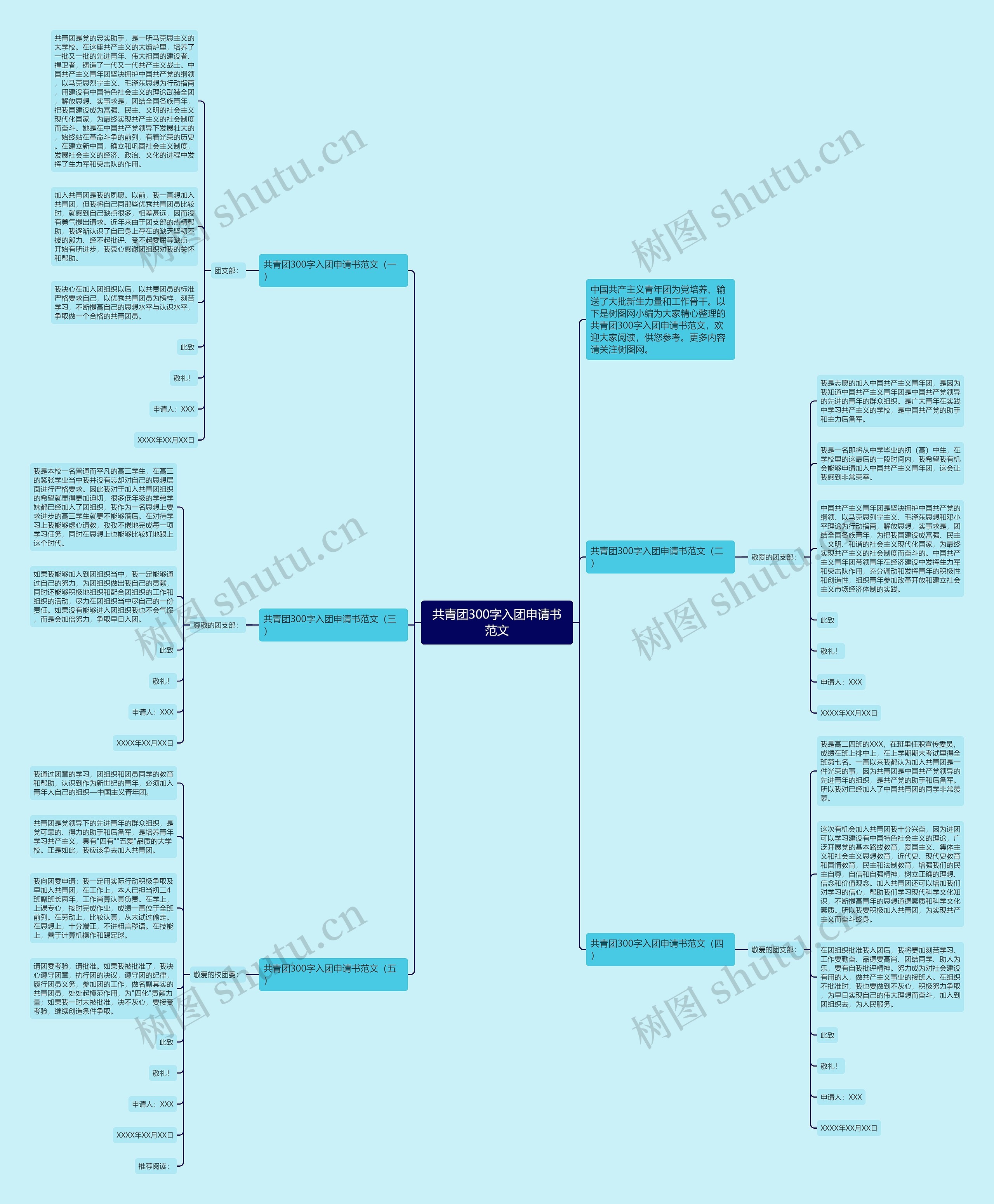共青团300字入团申请书范文思维导图