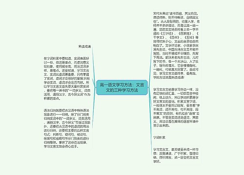 高一语文学习方法：文言文的三种学习方法