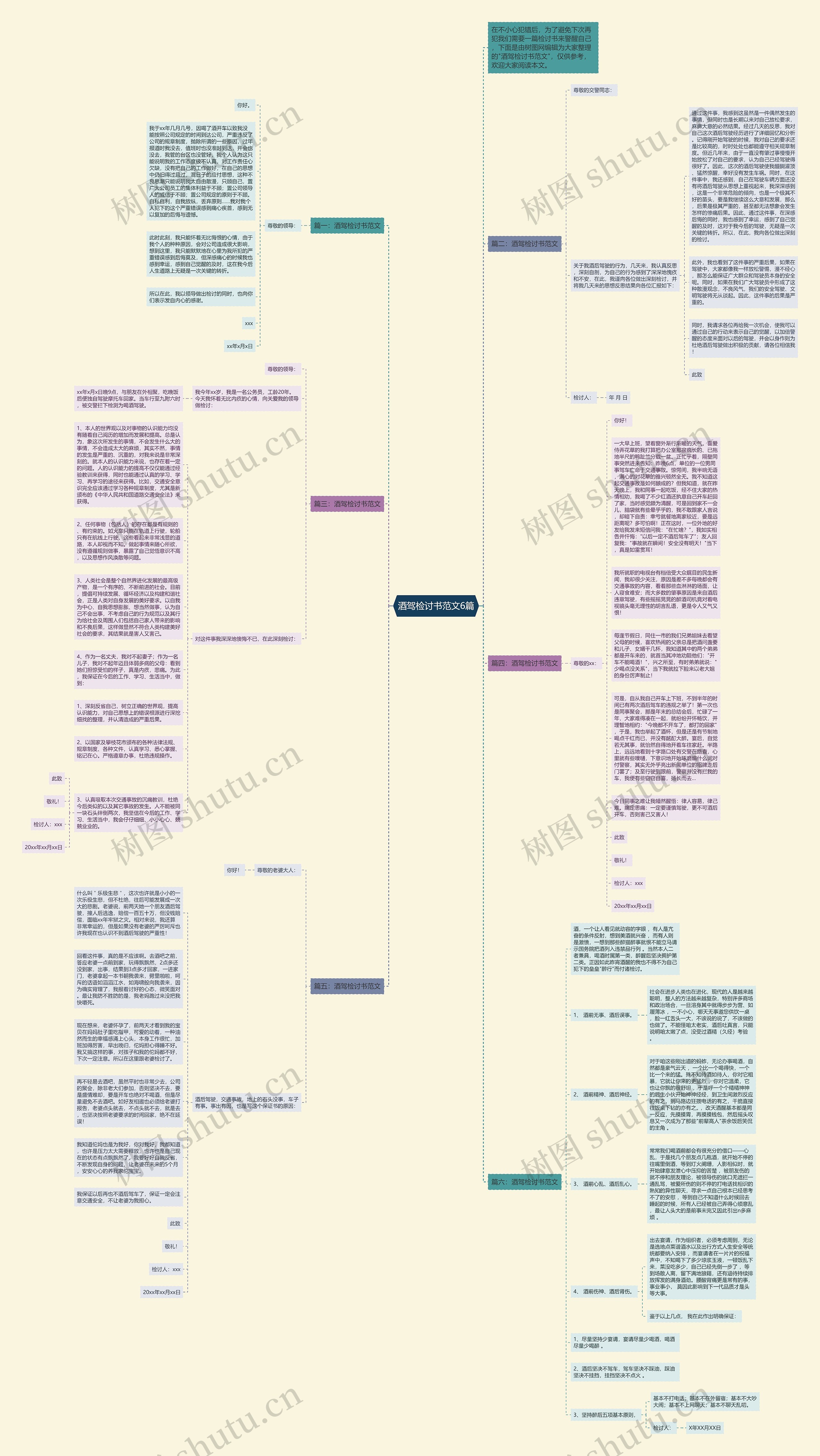 酒驾检讨书范文6篇思维导图