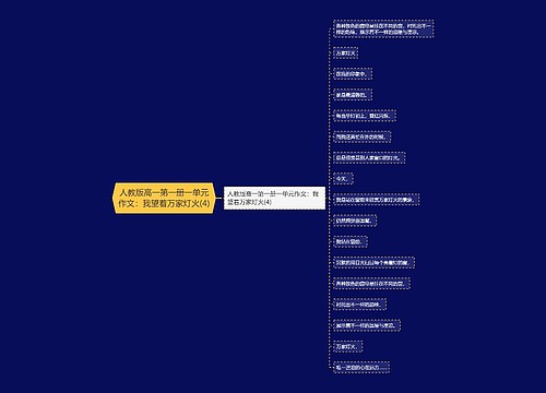 人教版高一第一册一单元作文：我望着万家灯火(4)