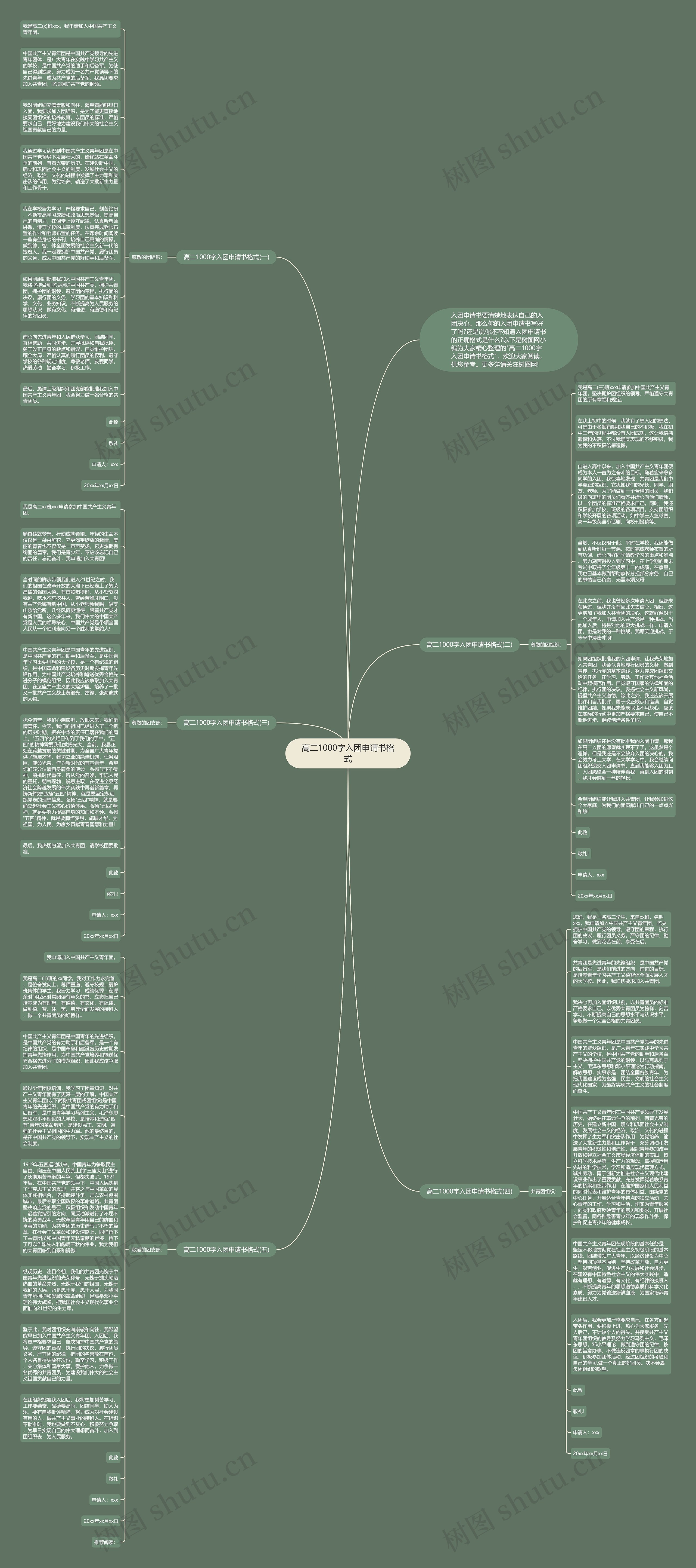 高二1000字入团申请书格式思维导图