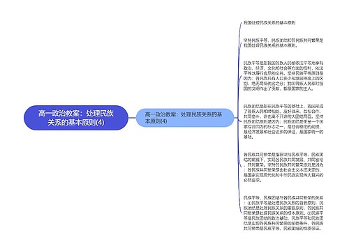 高一政治教案：处理民族关系的基本原则(4)