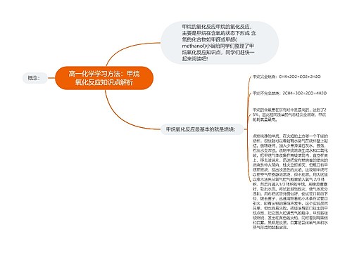 高一化学学习方法：甲烷氧化反应知识点解析